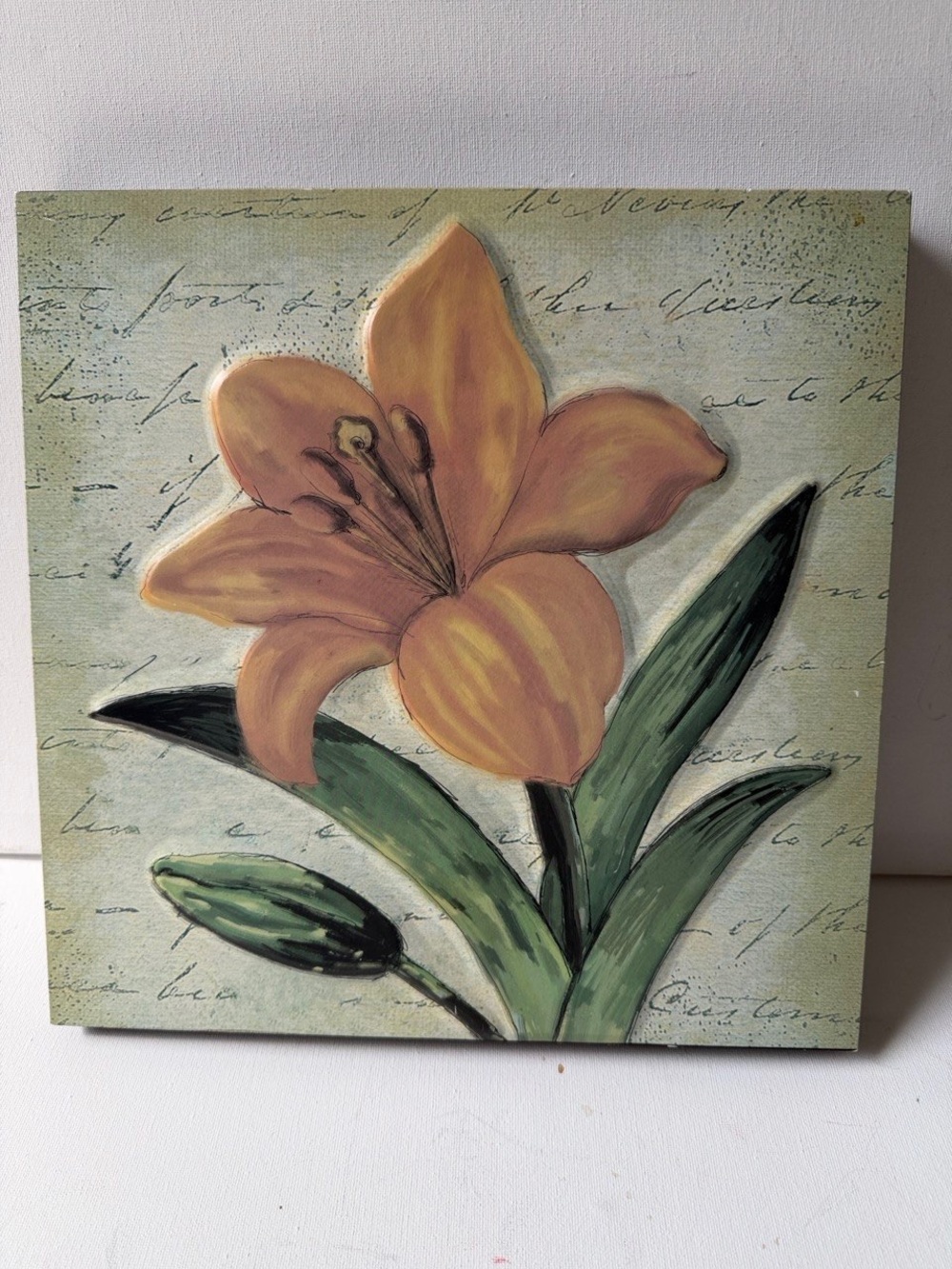 Floral Wall Art Canvas - Orange Lily Design